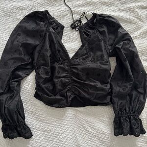 Free People Bella Eyelet Long sleeve top